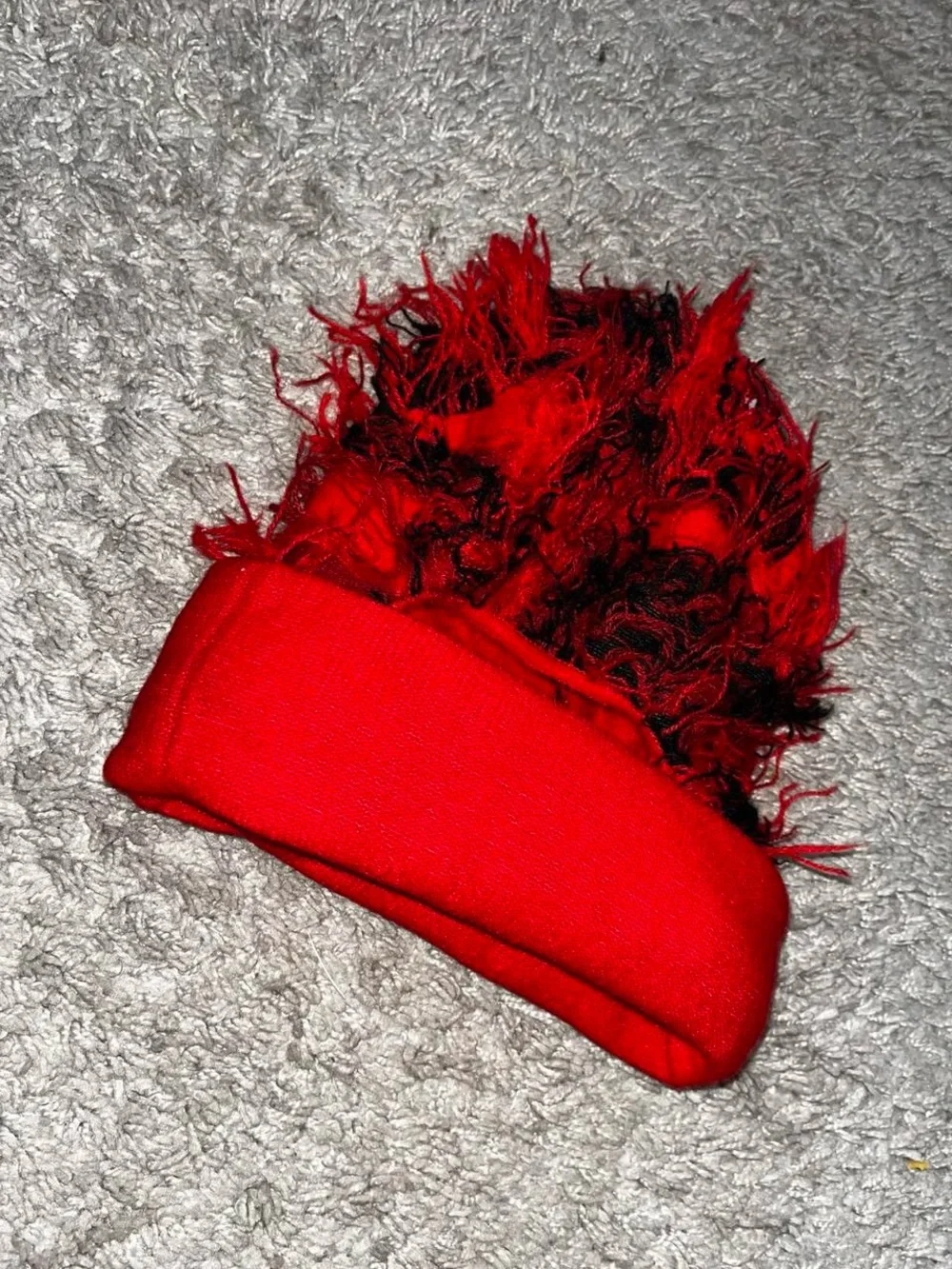 Red and Black Faux Fur Balaclava